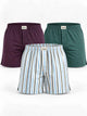Organic Cotton Short Boxer for Mens - Pack of 3 (Wine, Green, P08-White)