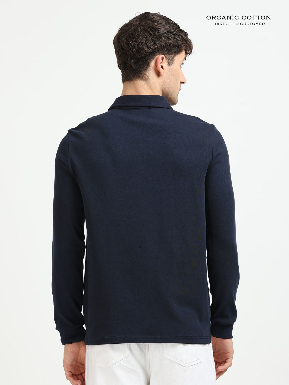 Navy Men’s Organic Cotton Stretch Zip Polo