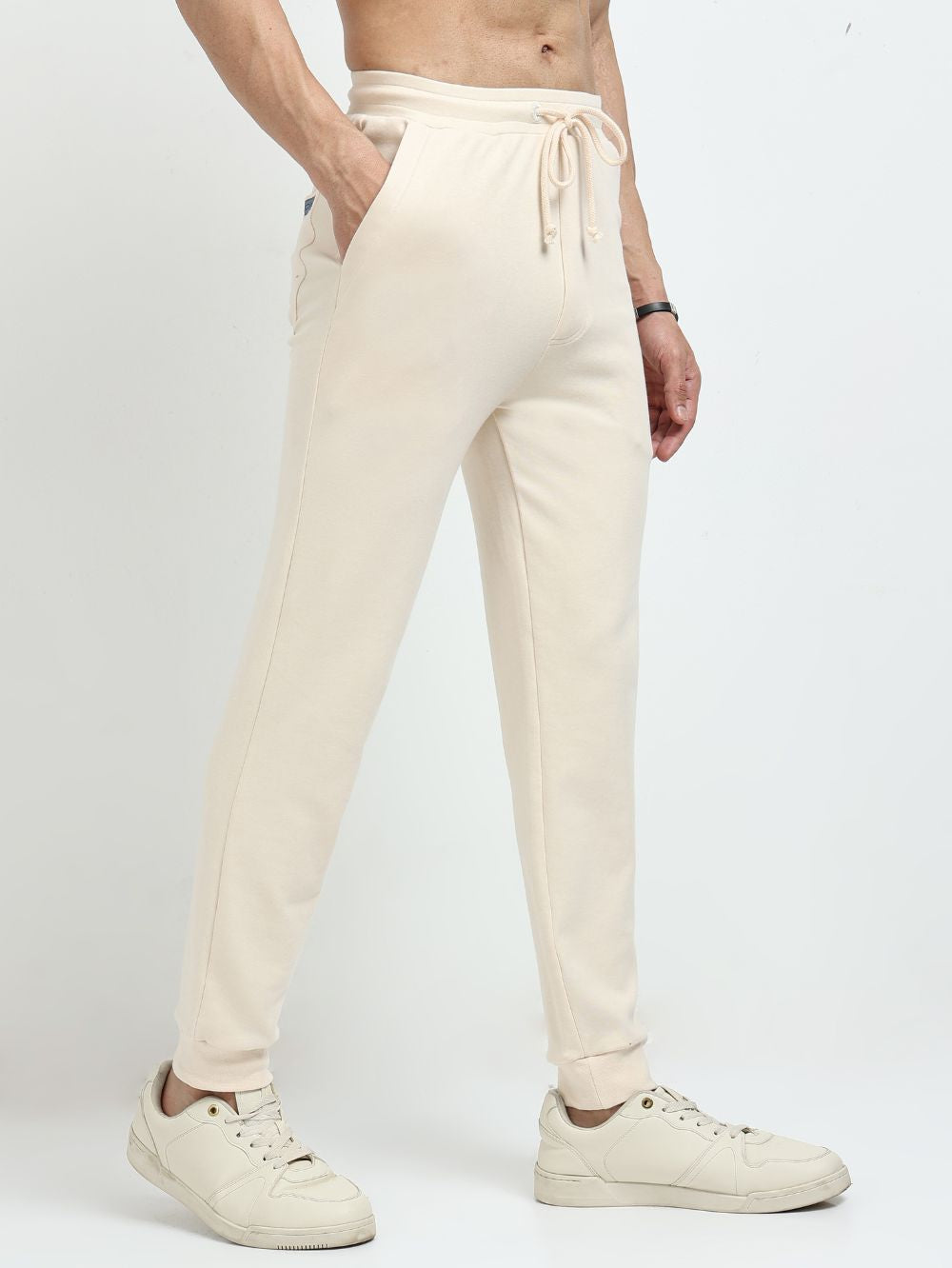 Beige Men’s Organic Cotton Comfort Track Pant
