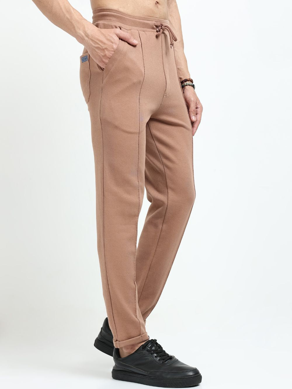 Brown Mens Organic Cotton Tapered Track Pant