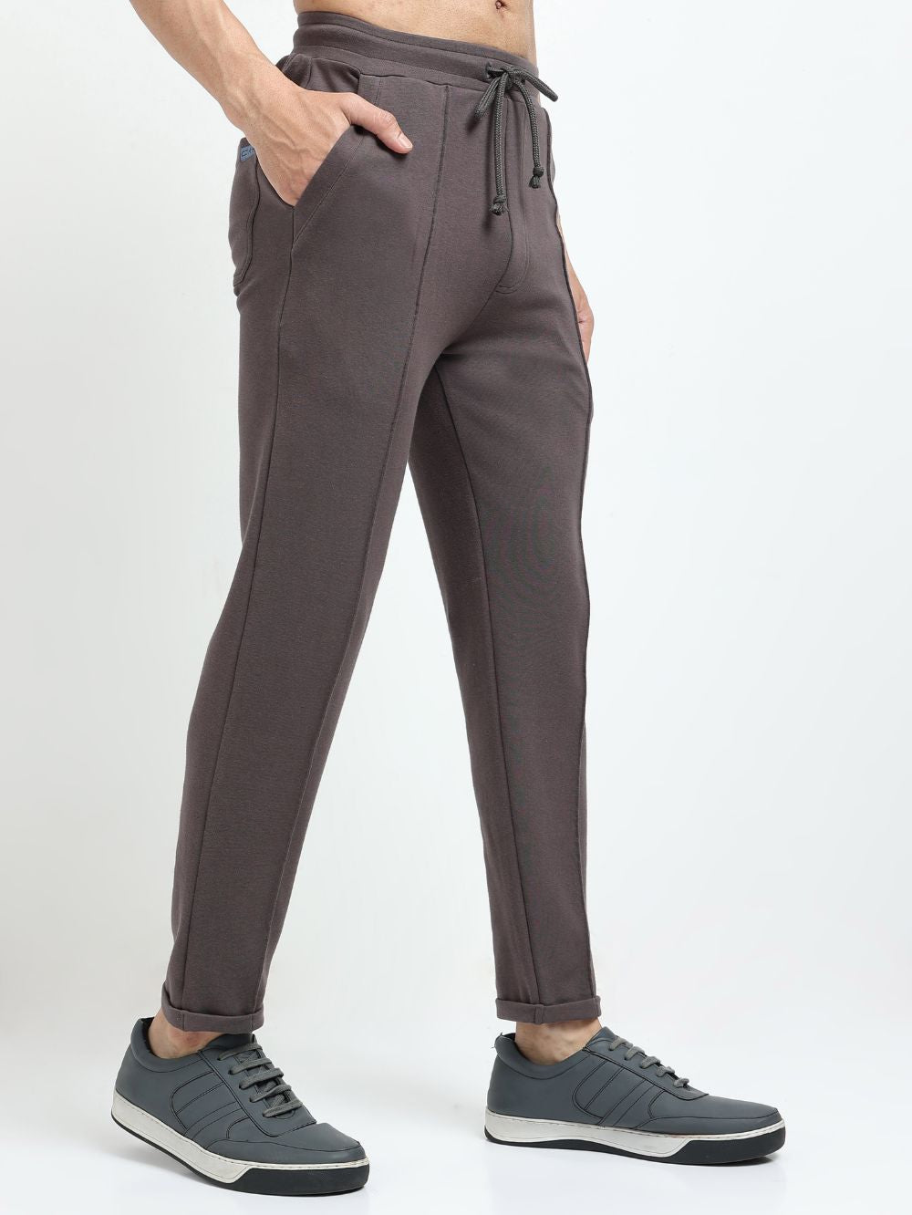 Dark Grey Mens Organic Cotton Tapered Track Pant