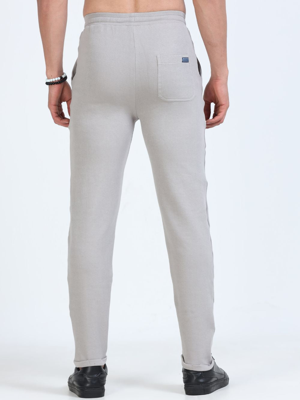 Silver Grey Mens Organic Cotton Tapered Track Pant