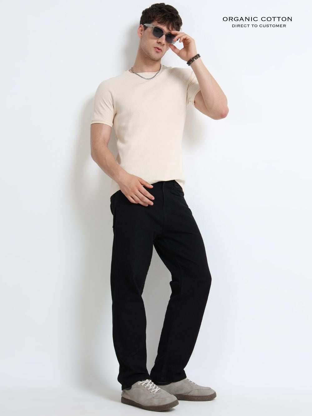 Mens Ragalan Half Sleeve Organic Cotton T-Shirt