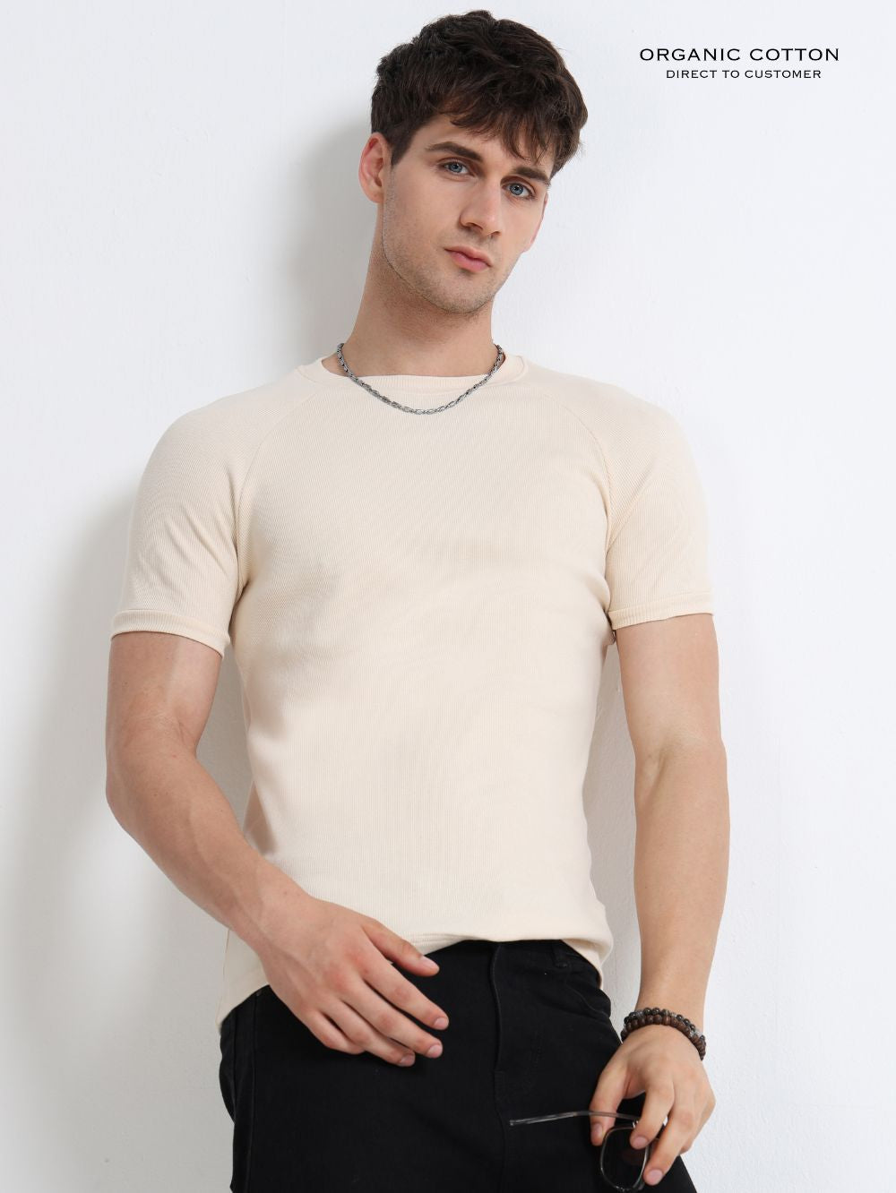 Mens Ragalan Half Sleeve Organic Cotton T-Shirt