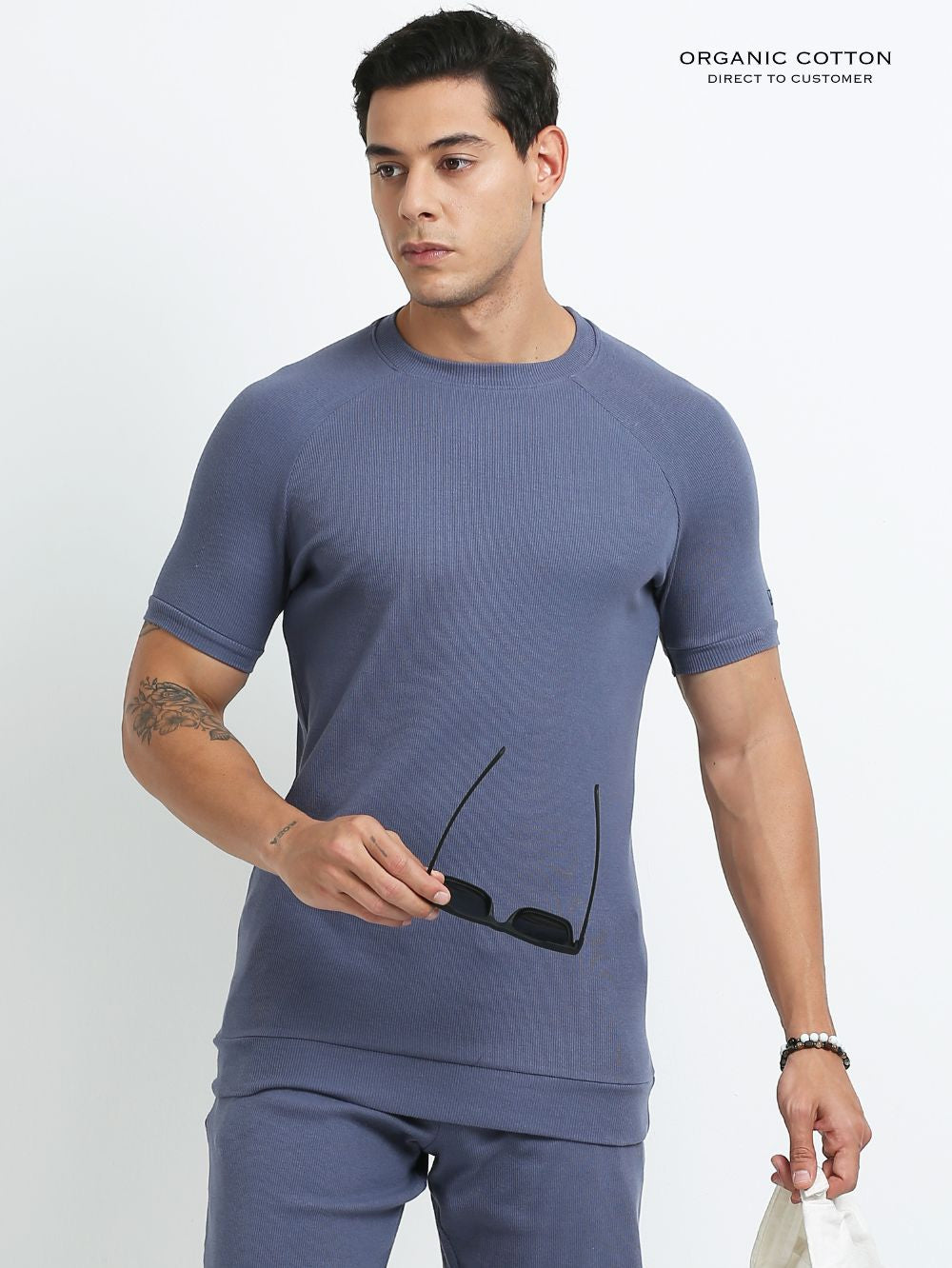 Mens Ragalan Half Sleeve Organic Cotton T-Shirt