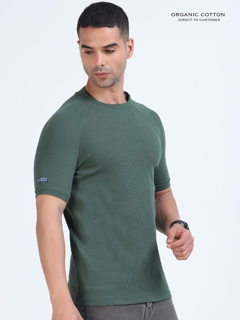 Mens Ragalan Half Sleeve Organic Cotton T-Shirt