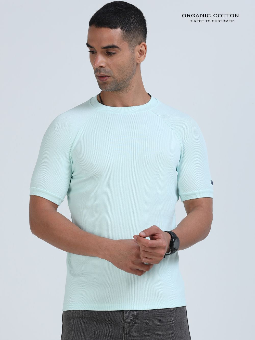 Mens Ragalan Half Sleeve Organic Cotton T-Shirt