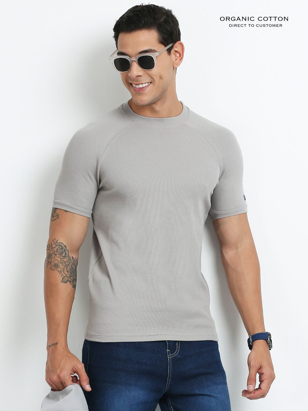 Mens Ragalan Half Sleeve Organic Cotton T-Shirt