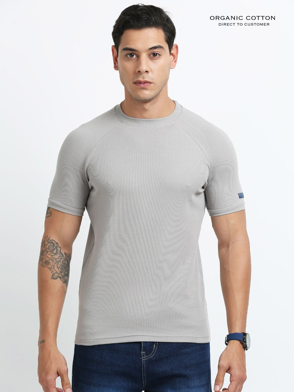 Mens Ragalan Half Sleeve Organic Cotton T-Shirt