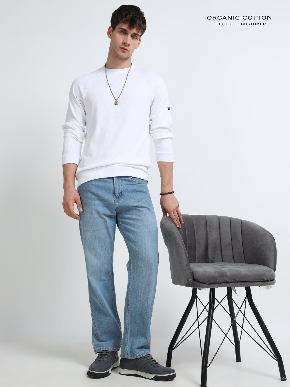 Mens Ragalan Full Sleeve Organic Cotton T-Shirt