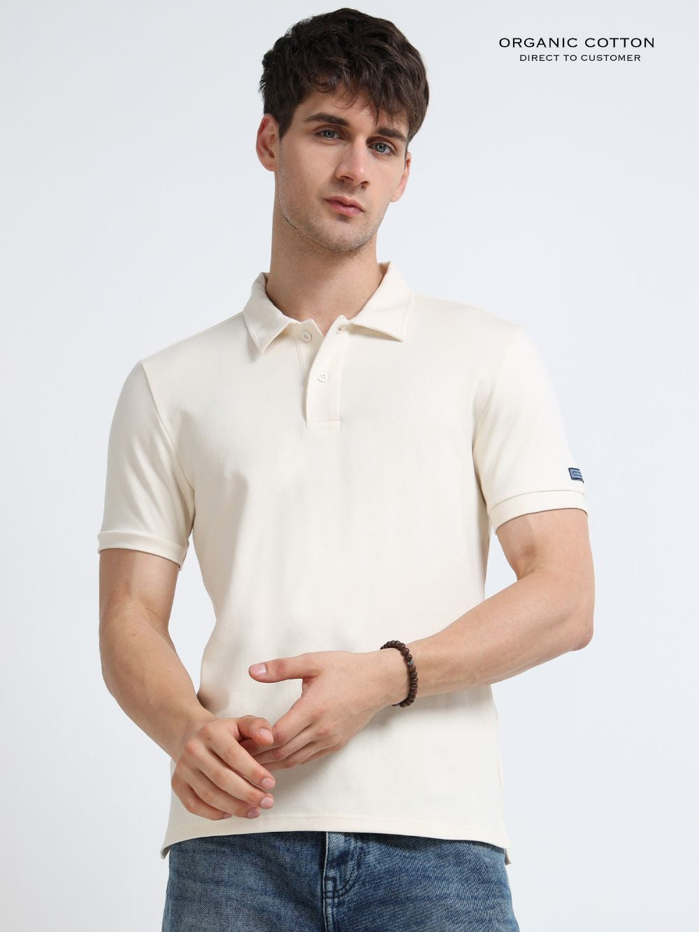 Organic Cotton Polo T-Shirt Button for Men