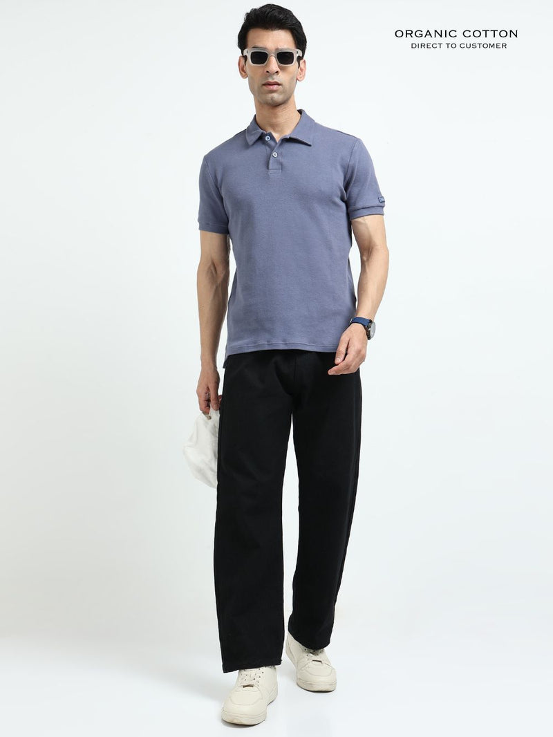 Organic Cotton Polo T-Shirt Button for Men