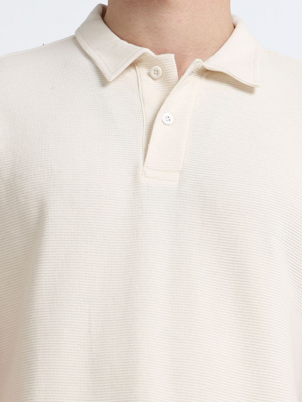 Organic Cotton Waffle Polo T-shirt for Mens