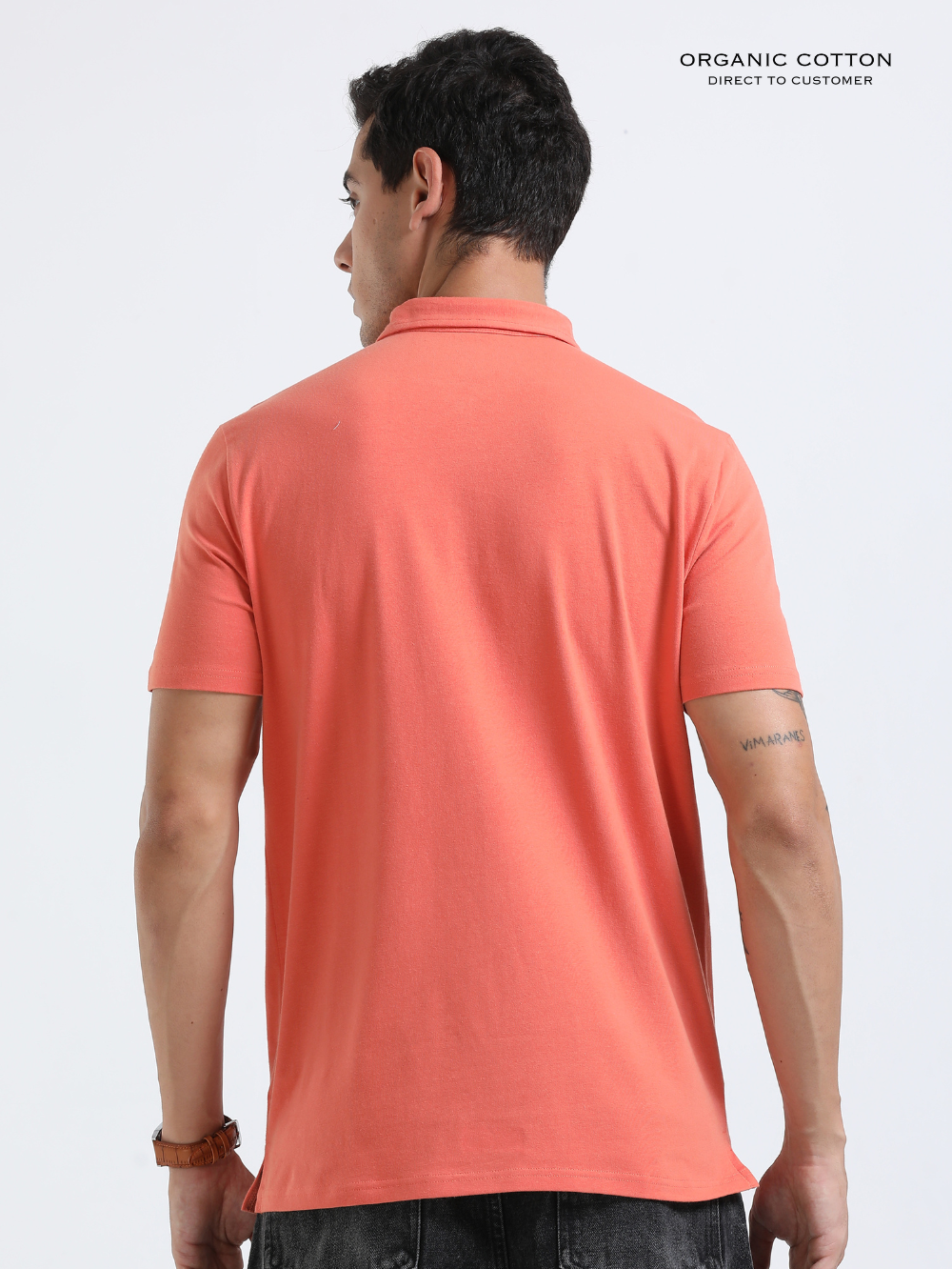 Flamingo Organic Cotton Zipper Polo T-Shirt for Men