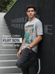 Adventure Patch Organic Cotton Oversized Printed Tee for Men's – Sliver Grey