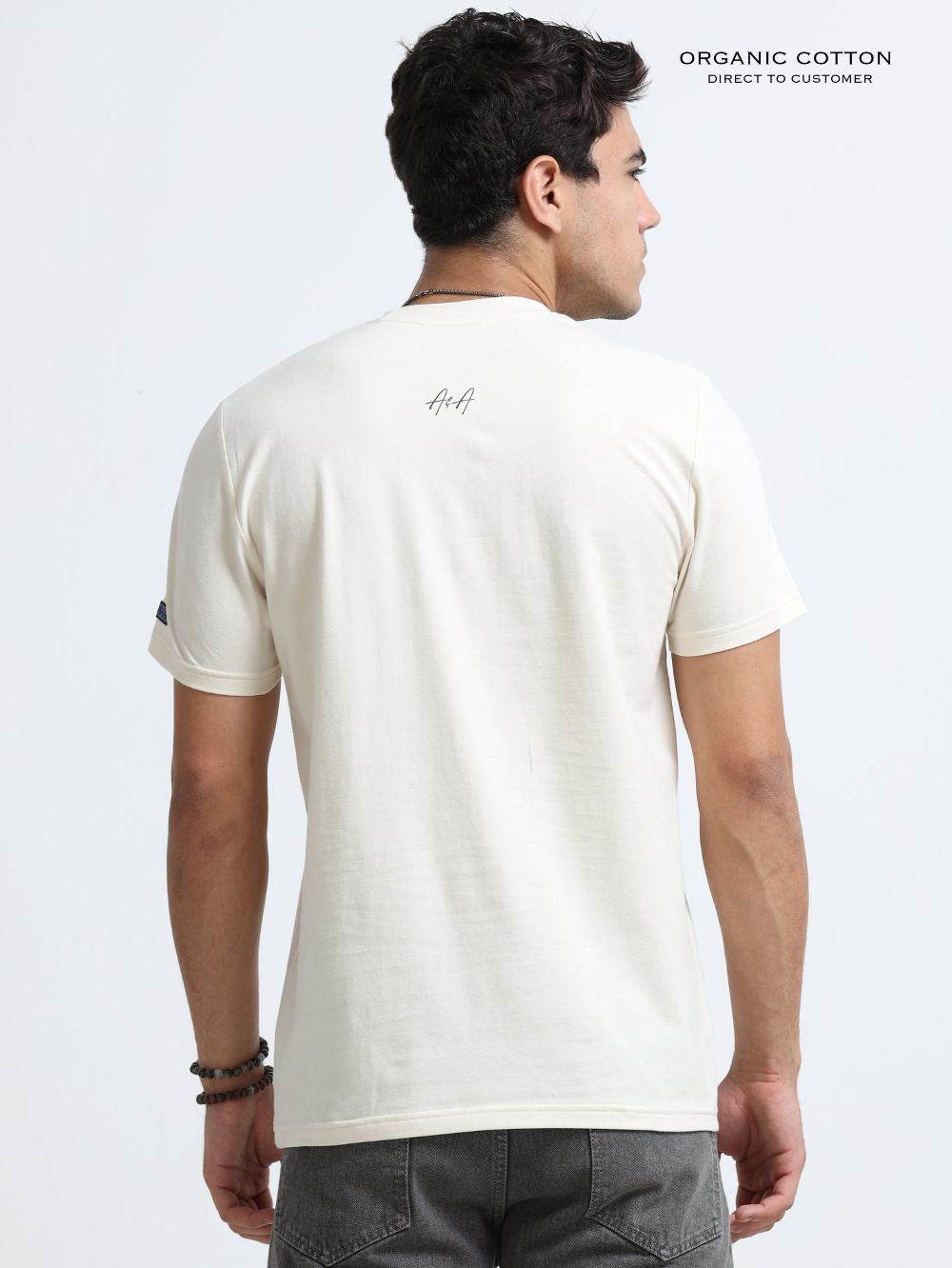 Desert Tone Organic Cotton Printed T-Shirt for Men's – Beige