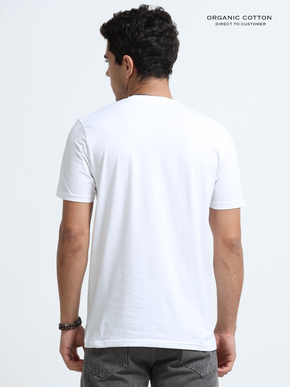 Cloud Drift Organic Cotton Printed T-Shirt for Men's – White