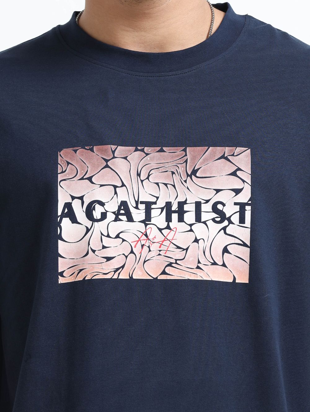 Deep Ocean Organic Cotton Printed T-Shirt for Men's – Navy