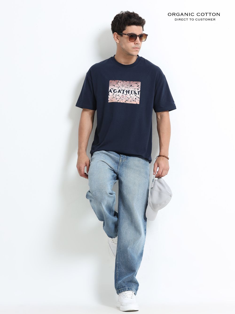 Deep Ocean Organic Cotton Printed T-Shirt for Men's – Navy