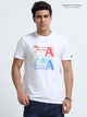 Snow Drift Organic Cotton Printed T-Shirt for Men's – White