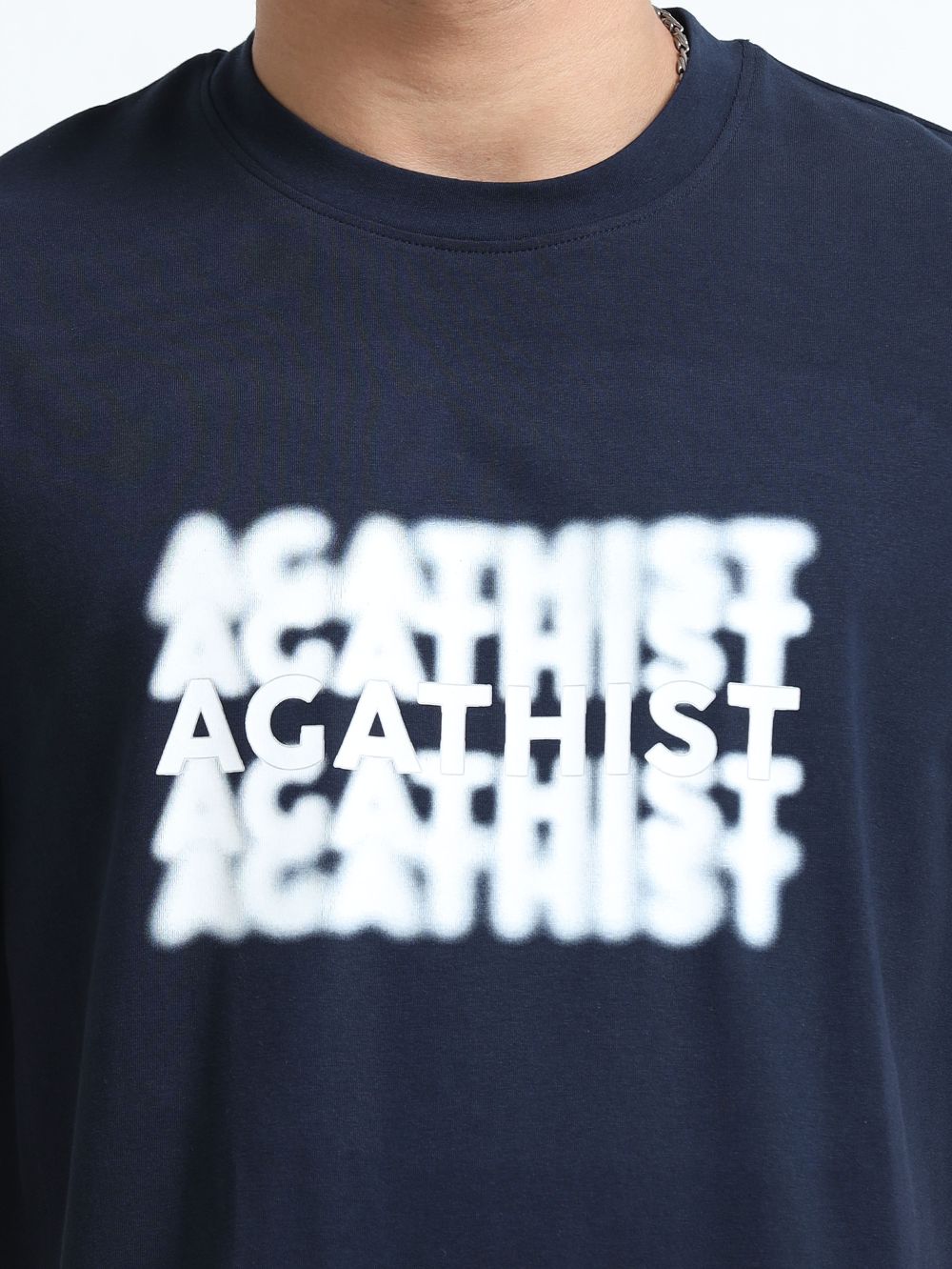 Night Wave Organic Cotton Printed T-Shirt for Men's – Navy