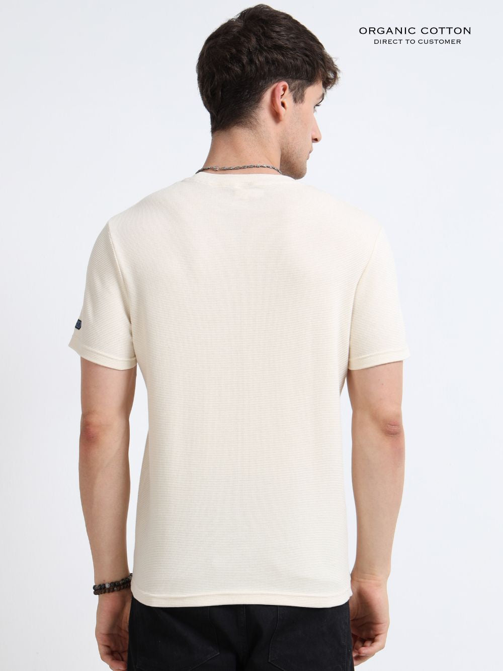 Organic Cotton Waffle Round Neck T-Shirt for Mens