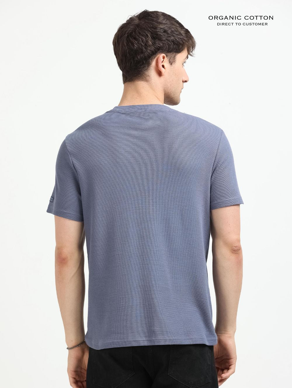 Organic Cotton Waffle Round Neck T-Shirt for Mens