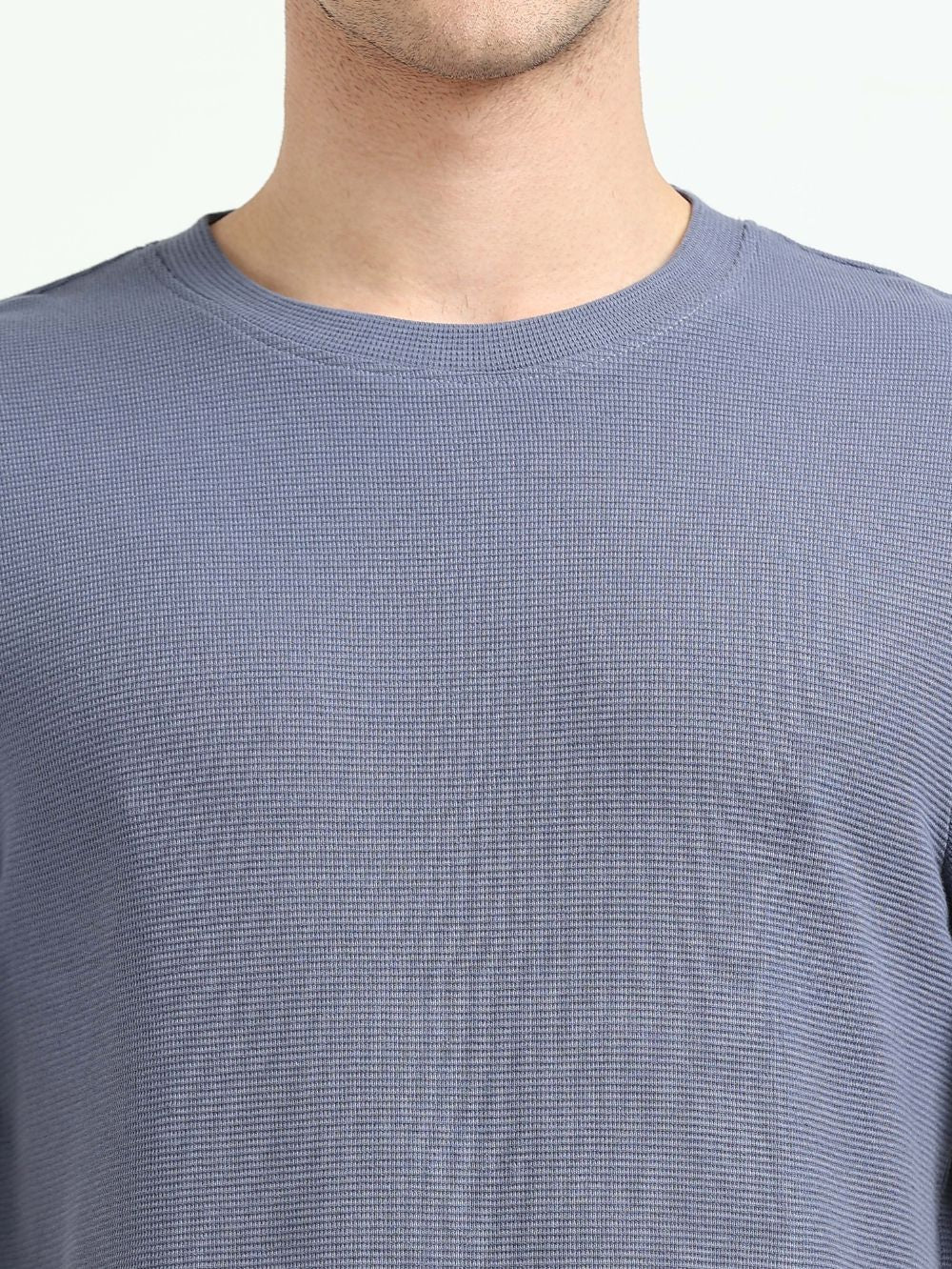 Organic Cotton Waffle Round Neck T-Shirt for Mens