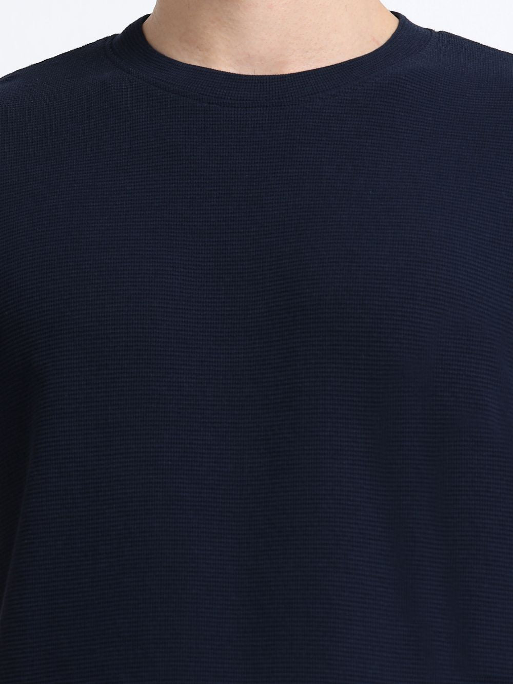 Organic Cotton Waffle Round Neck T-Shirt for Mens