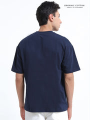 Navy Organic Cotton Oversized Tee for Men