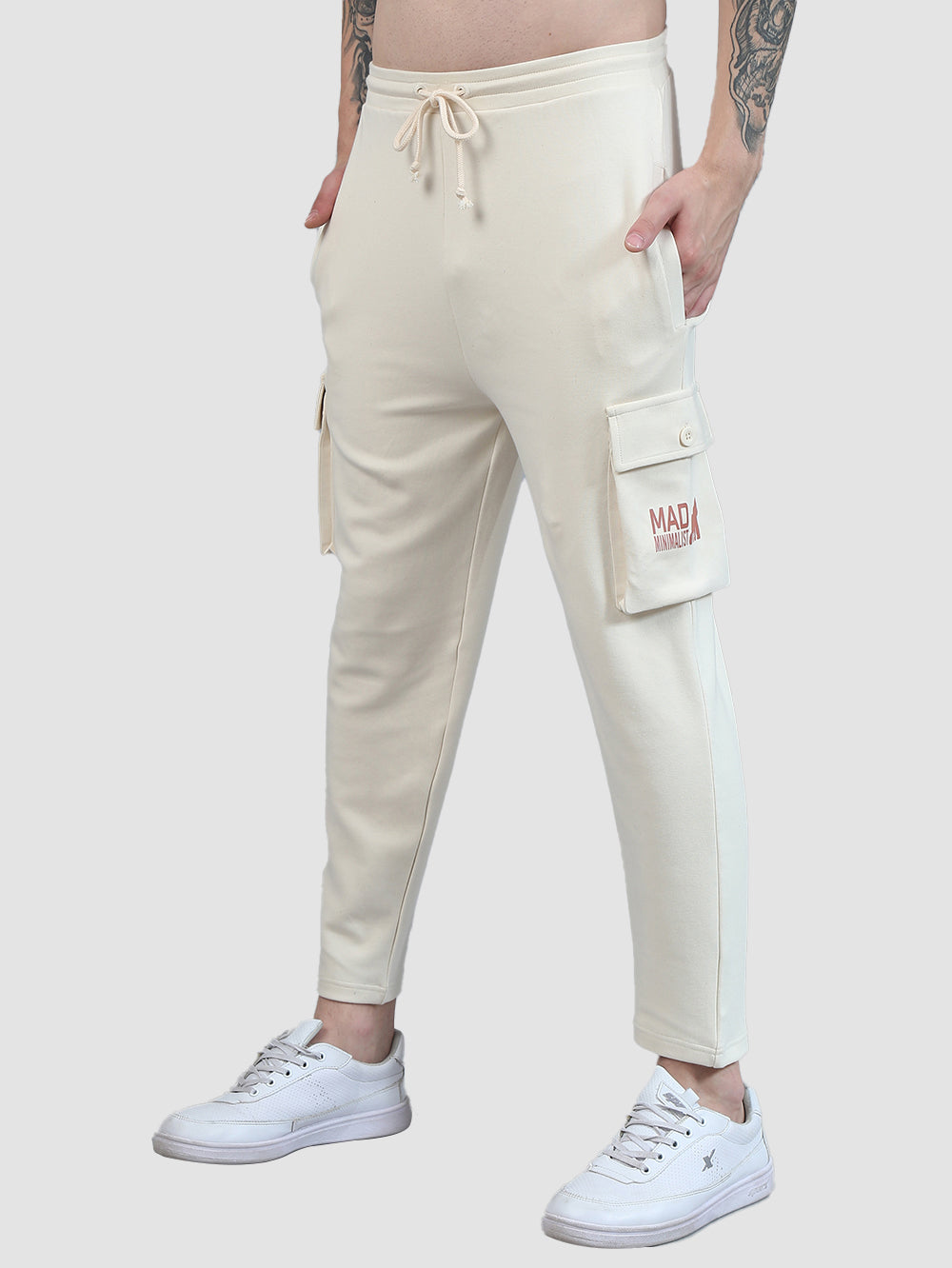 Organic Cotton Mens Jogger Pants With Cargo Pockets