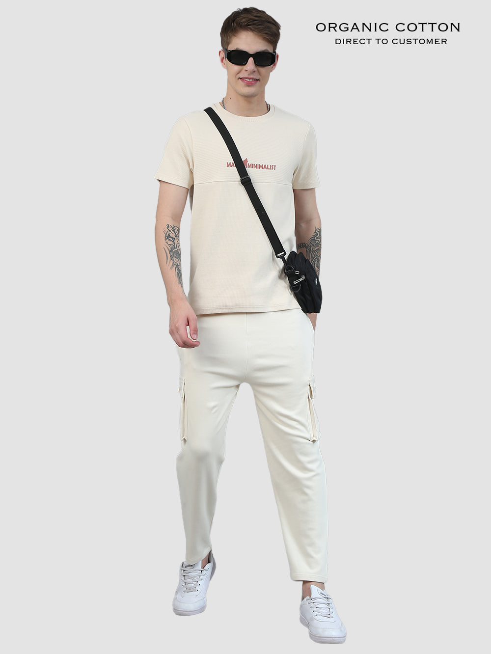 Organic Cotton Mens Jogger Pants With Cargo Pockets