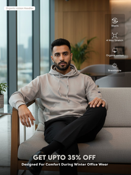 Silver Grey Essential Comfort Organic Cotton Mens Hoodie