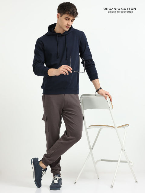 Navy Essential Comfort Organic Cotton Mens Hoodie