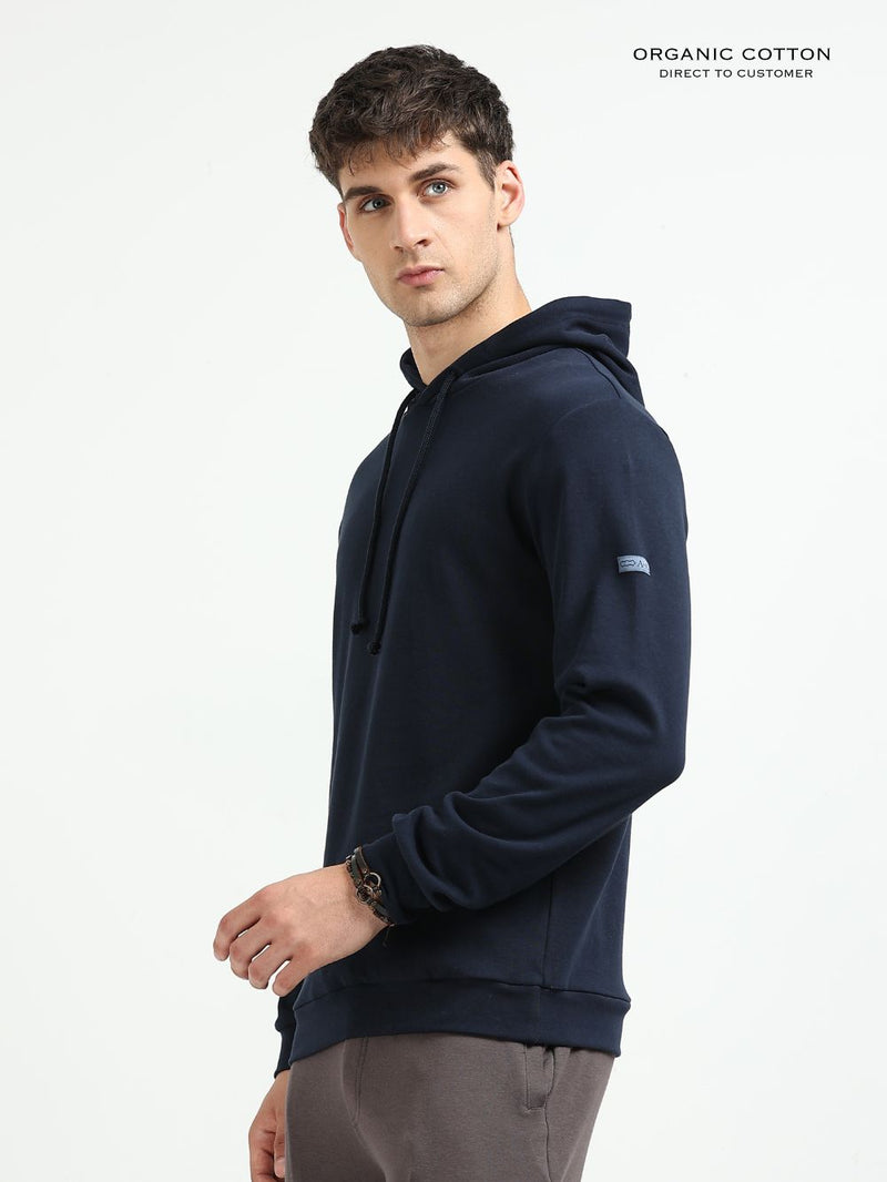 Navy Essential Comfort Organic Cotton Mens Hoodie