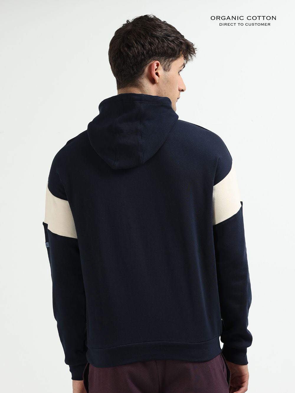 Navy Organic Cotton Casual Hoodie for Men