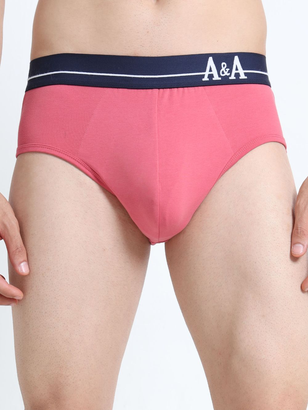 Olive Green and Magenta Organic Cotton Super Stretch Brief Outer Elastic Waistband - Pack of 2