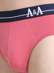 Olive Green and Magenta Organic Cotton Super Stretch Brief Outer Elastic Waistband - Pack of 2