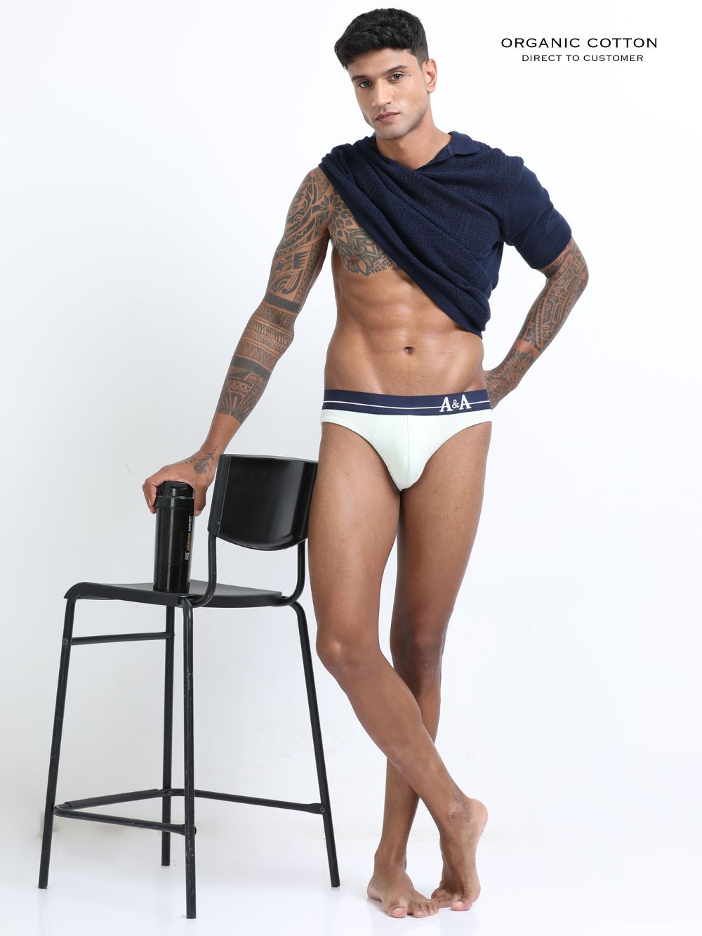 Canary Green and Aqua Organic Cotton Bikini Brief With Outer Elastic Waistband - Pack of 2