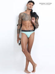 Canary Green and Aqua Organic Cotton Bikini Brief With Outer Elastic Waistband - Pack of 2