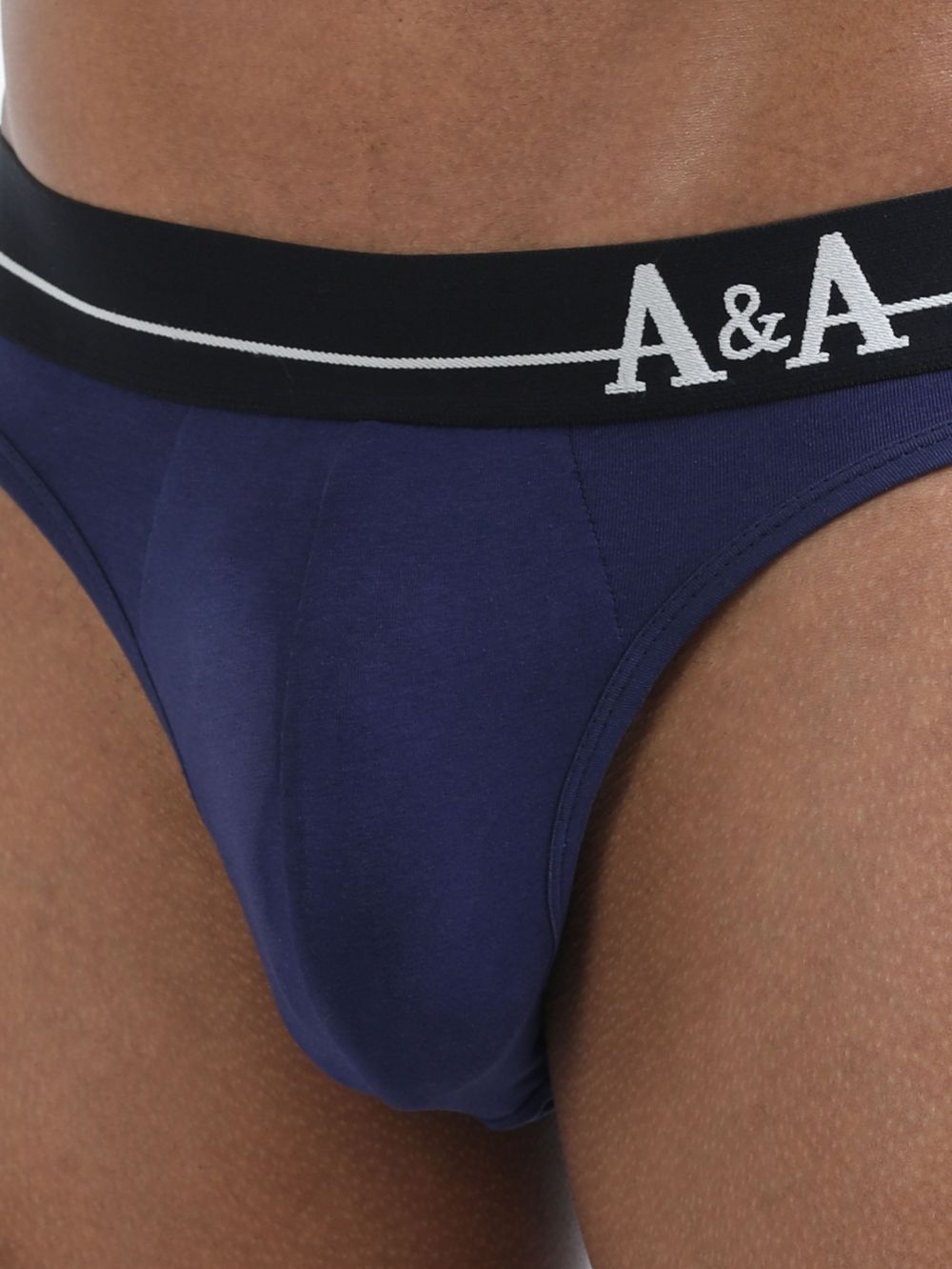 Medieval Blue and Light Blue Organic Cotton Bikini Brief With Outer Elastic Waistband - Pack of 2