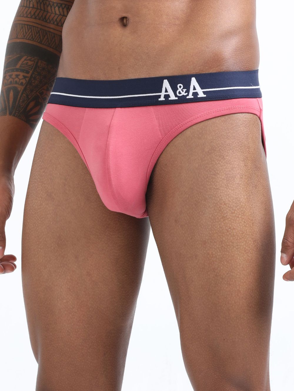 Olive Green and Magenta Organic Cotton Bikini Brief With Outer Elastic Waistband - Pack of 2