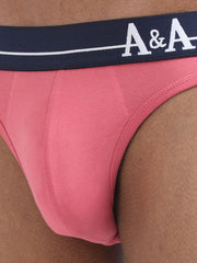 Olive Green and Magenta Organic Cotton Bikini Brief With Outer Elastic Waistband - Pack of 2