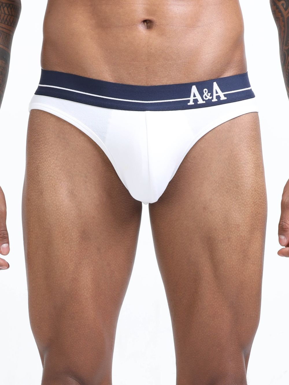 White and White Organic Cotton Bikini Brief With Outer Elastic Waistband - Pack of 2