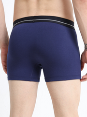 Medieval Blue and Light Blue Organic Cotton super stretch Trunk with Outer Elastic Regular Length Waistband - Pack of 2