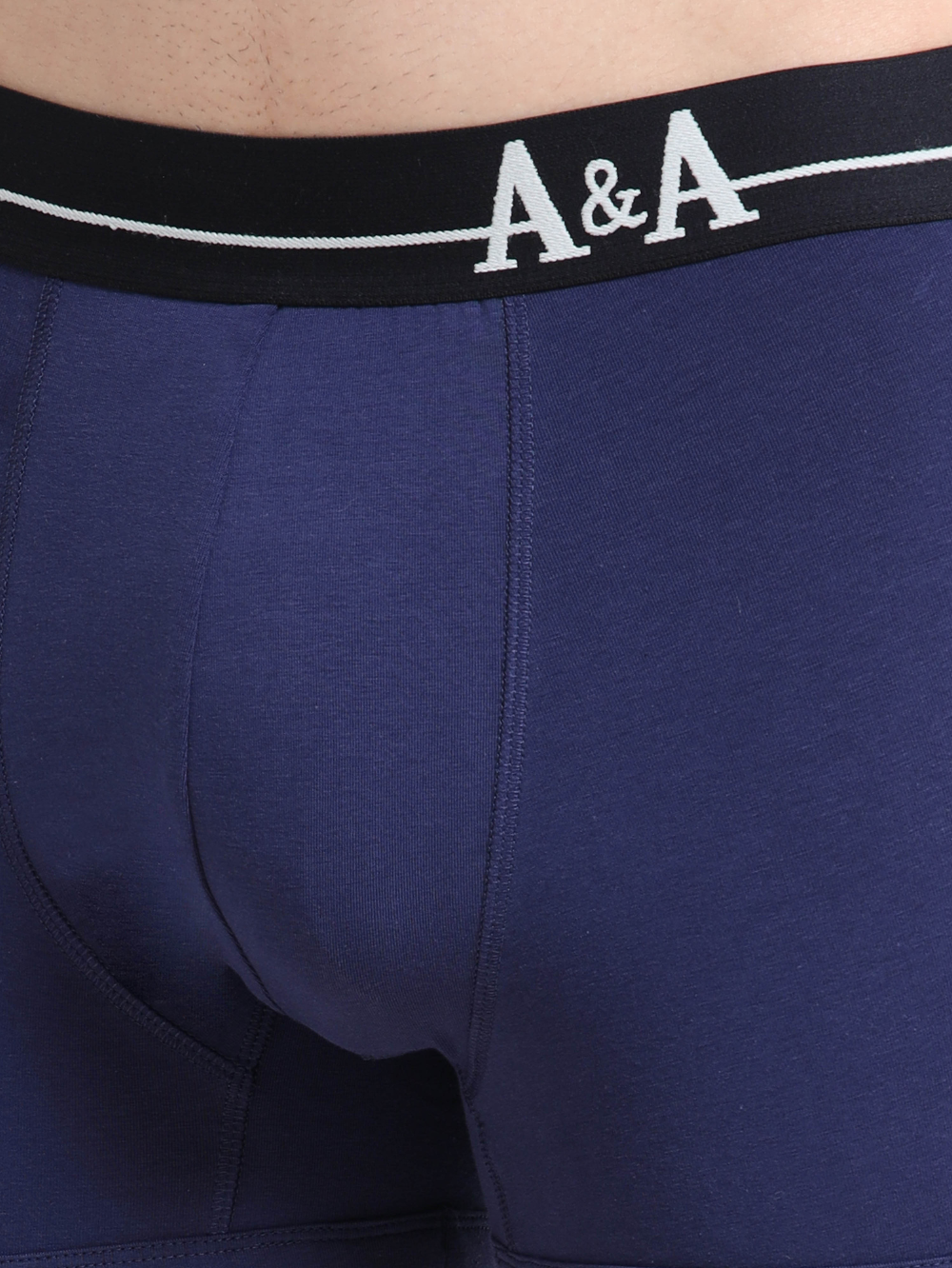 Medieval Blue and Light Blue Organic Cotton super stretch Trunk with Outer Elastic Regular Length Waistband - Pack of 2