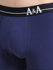 Medieval Blue and Light Blue Organic Cotton super stretch Trunk with Outer Elastic Regular Length Waistband - Pack of 2