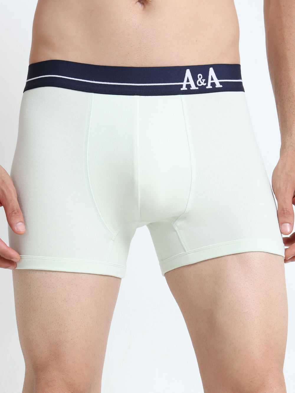 Canary Green and Aqua Organic Cotton super stretch Trunk with Outer Elastic Regular Length Waistband - Pack of 2