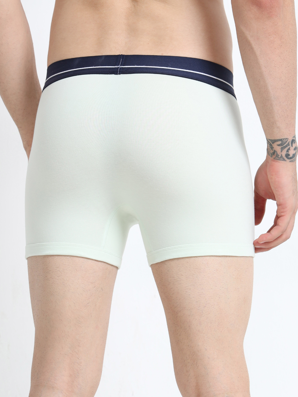 Canary Green and Aqua Organic Cotton super stretch Trunk with Outer Elastic Regular Length Waistband - Pack of 2