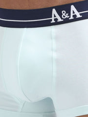 Gull Grey and Sea Blue Organic Cotton super stretch Trunk with Outer Elastic Short Length Waistband - Pack of 2